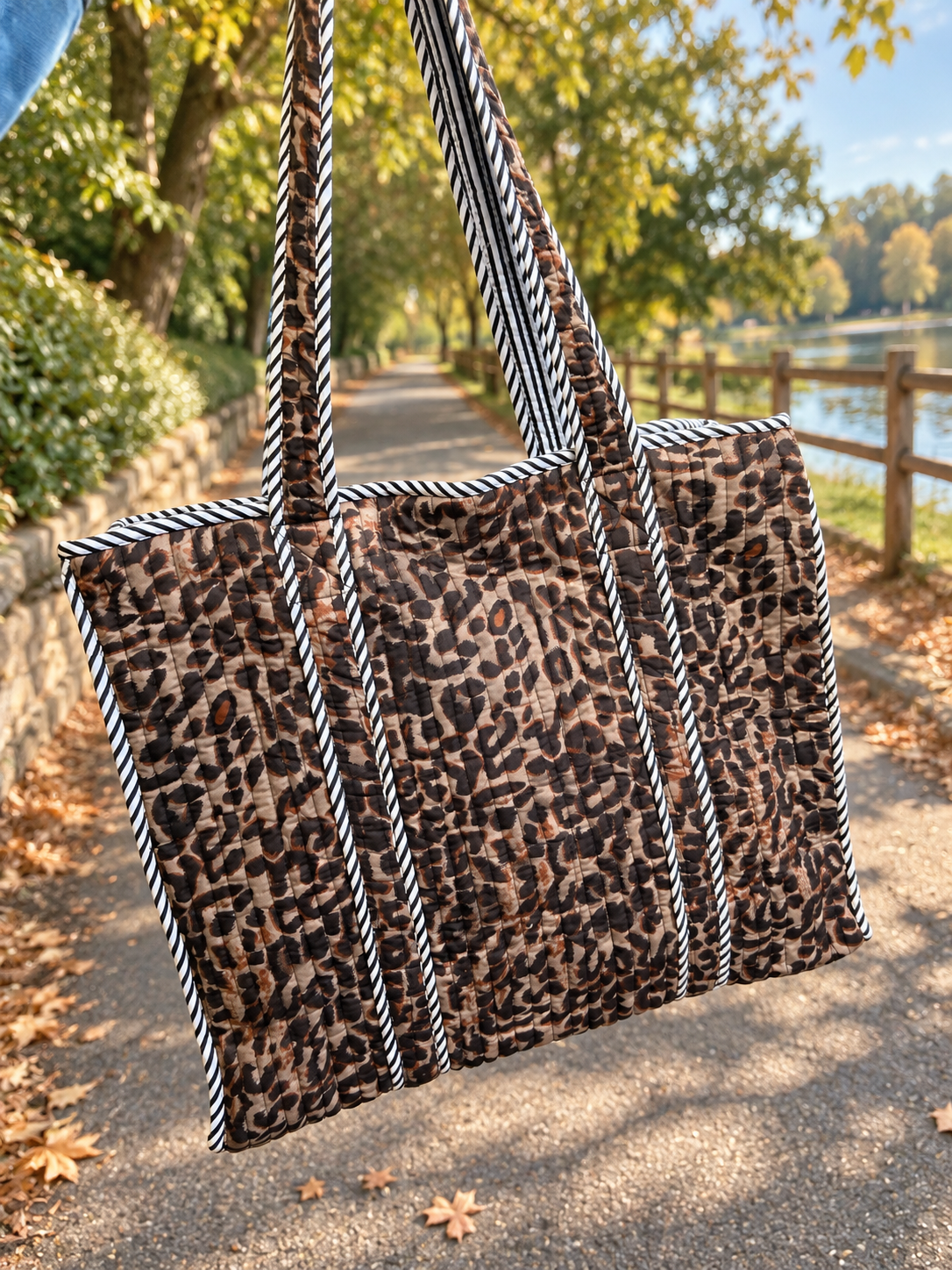 Leopard Quilted Tote Bag