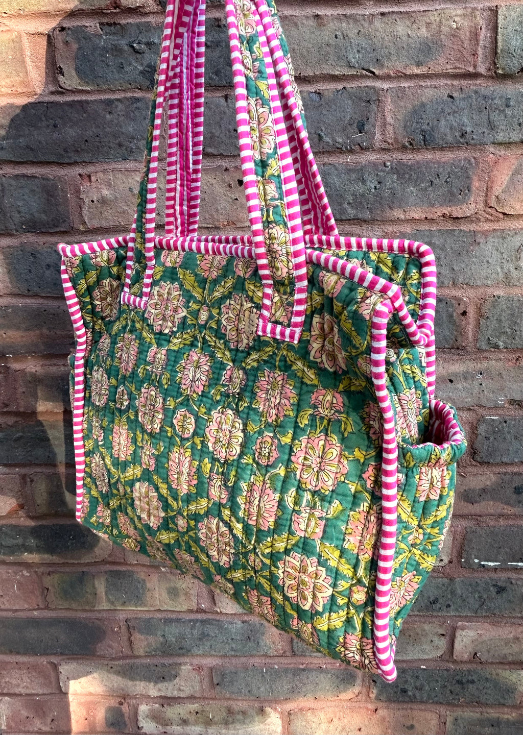 Teal Bloom Floral Mini Tote Bag
