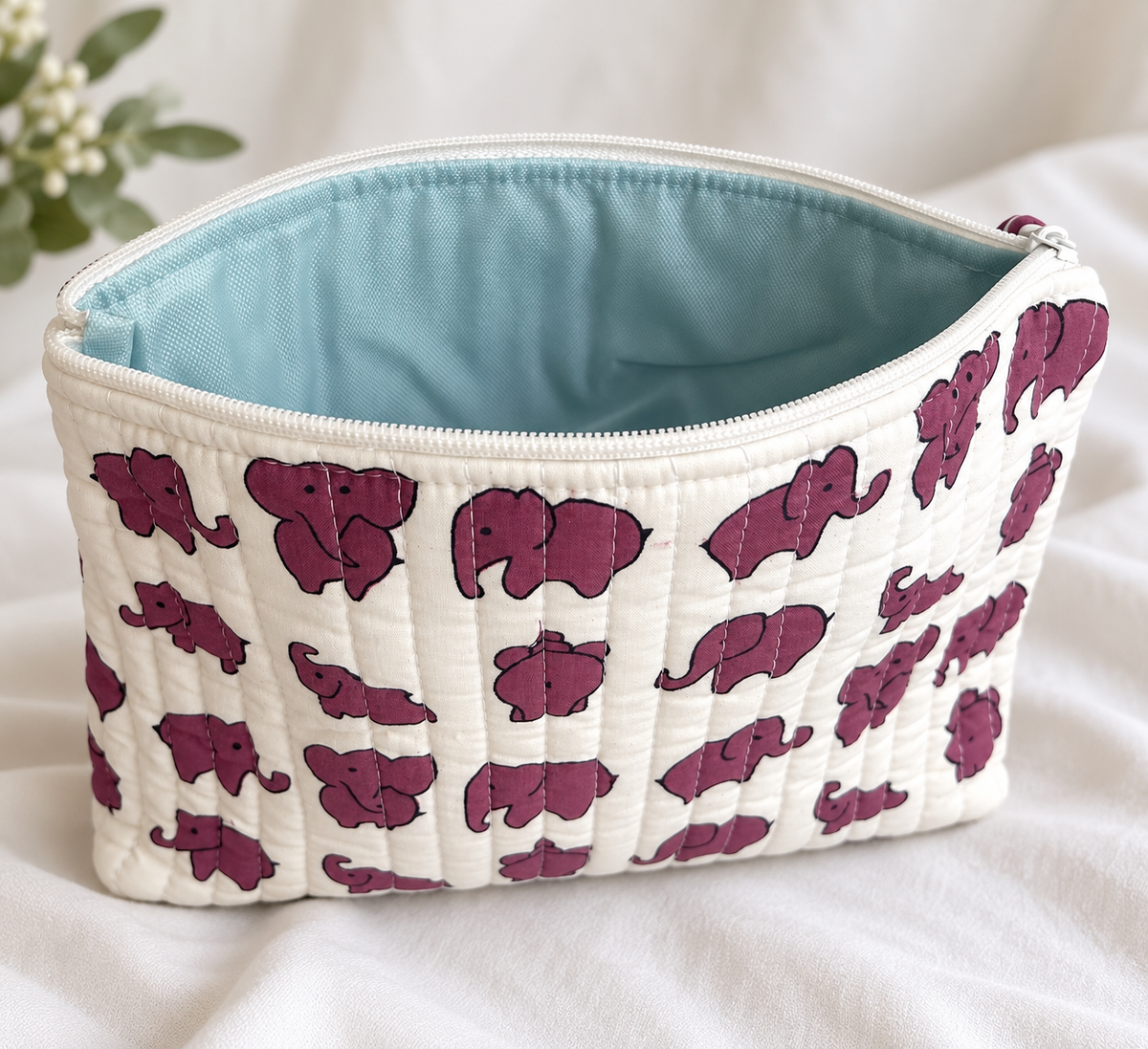 Kids Quilted Wash Bag – Elephant
