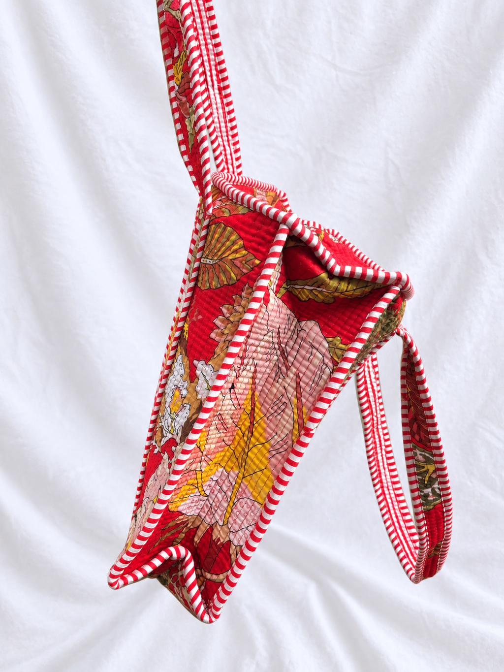 Red Floral Small Quilted Tote Bag – Clearance