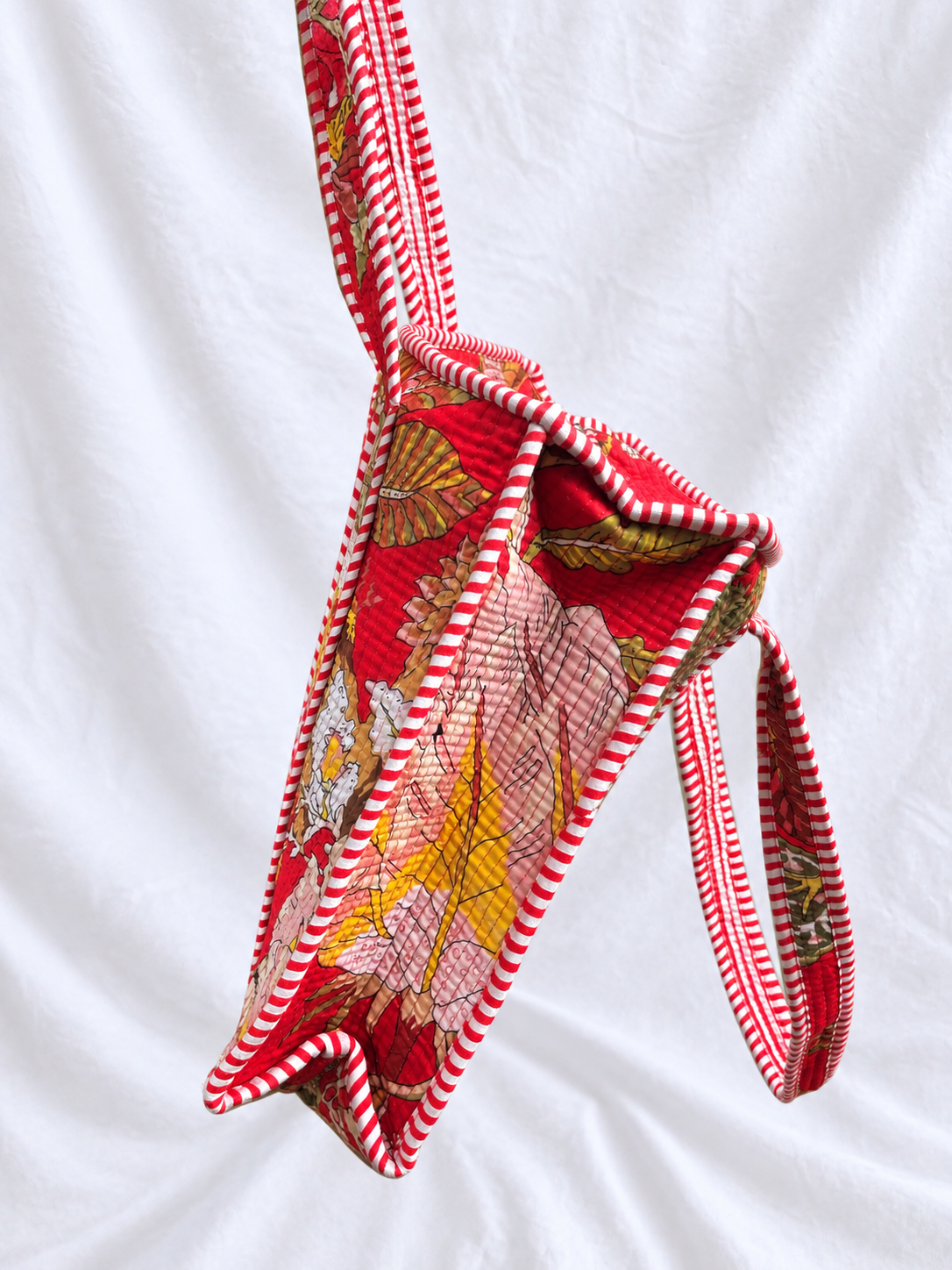Red Floral Small Quilted Tote Bag – Clearance