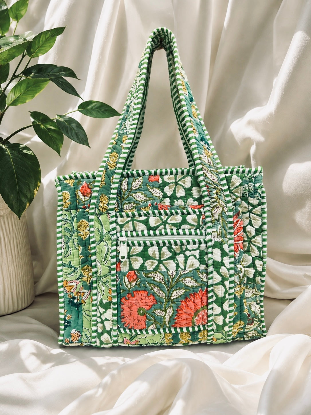 Quilted Patchwork Mini Tote Bag