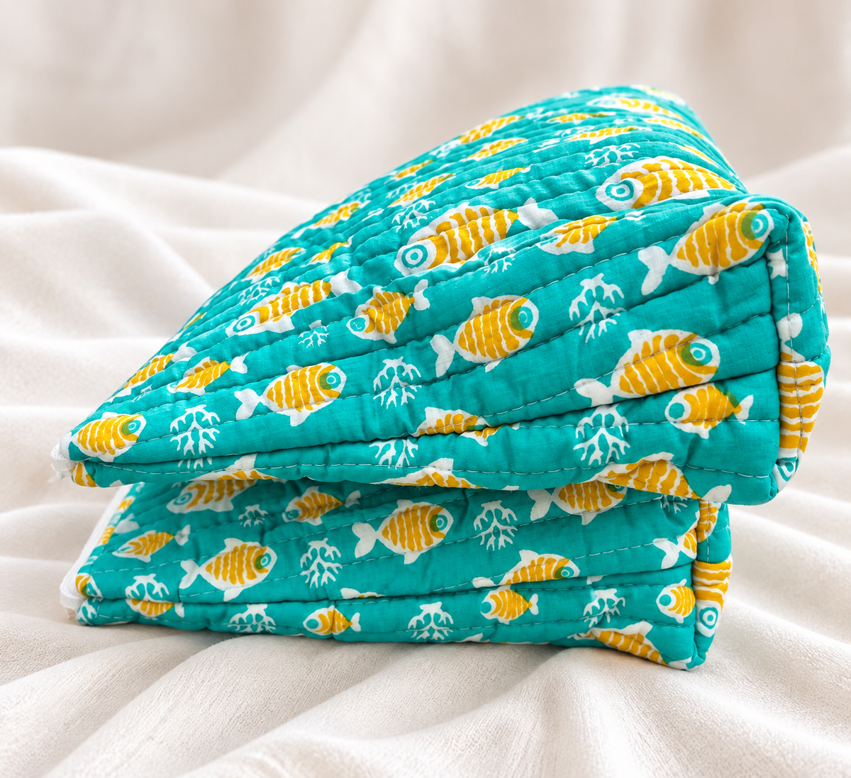 Kids Quilted Wash Bag – Fish