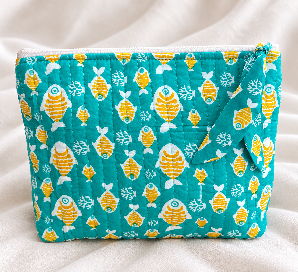 Kids Quilted Wash Bag – Fish