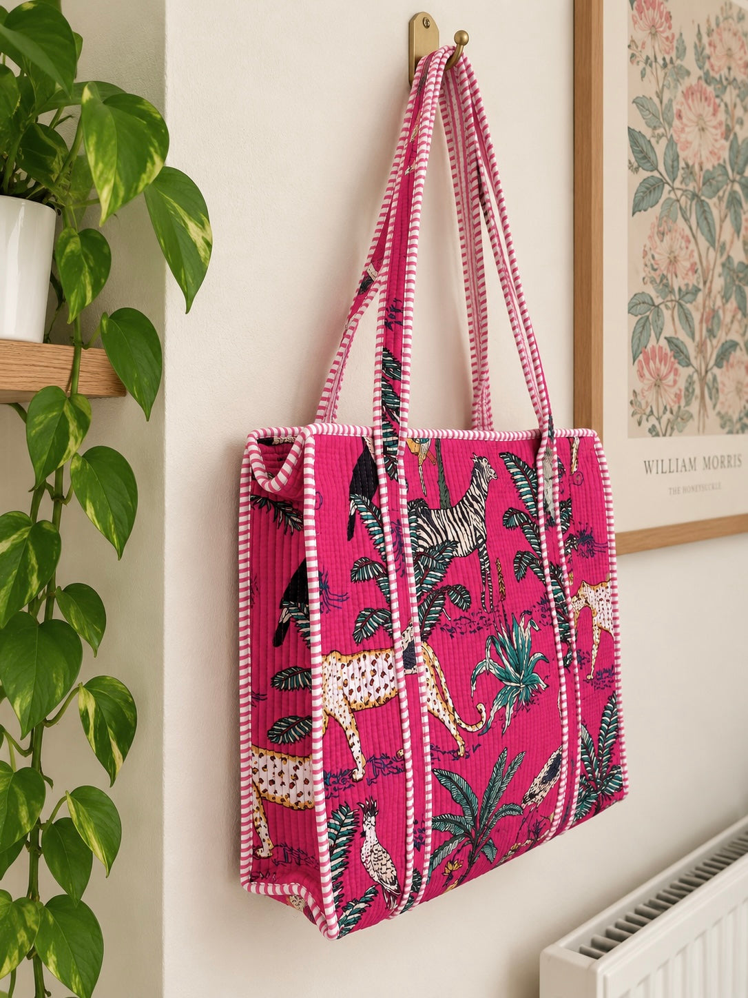 Pink Safari Floral Quilted Tote Bag – Clearance