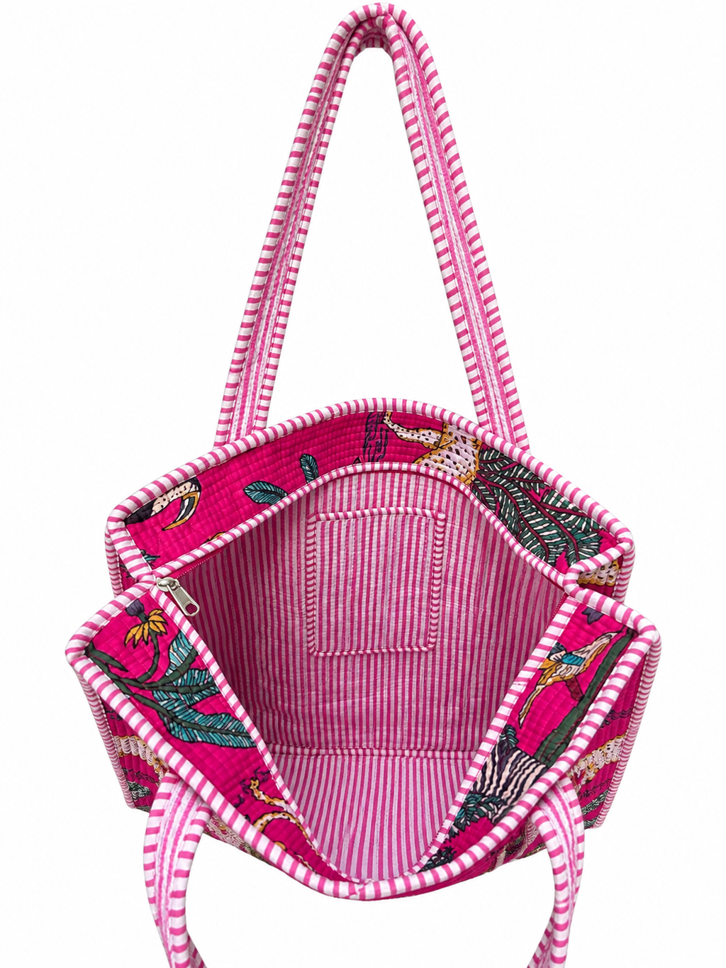 Pink Safari Floral Quilted Tote Bag – Clearance
