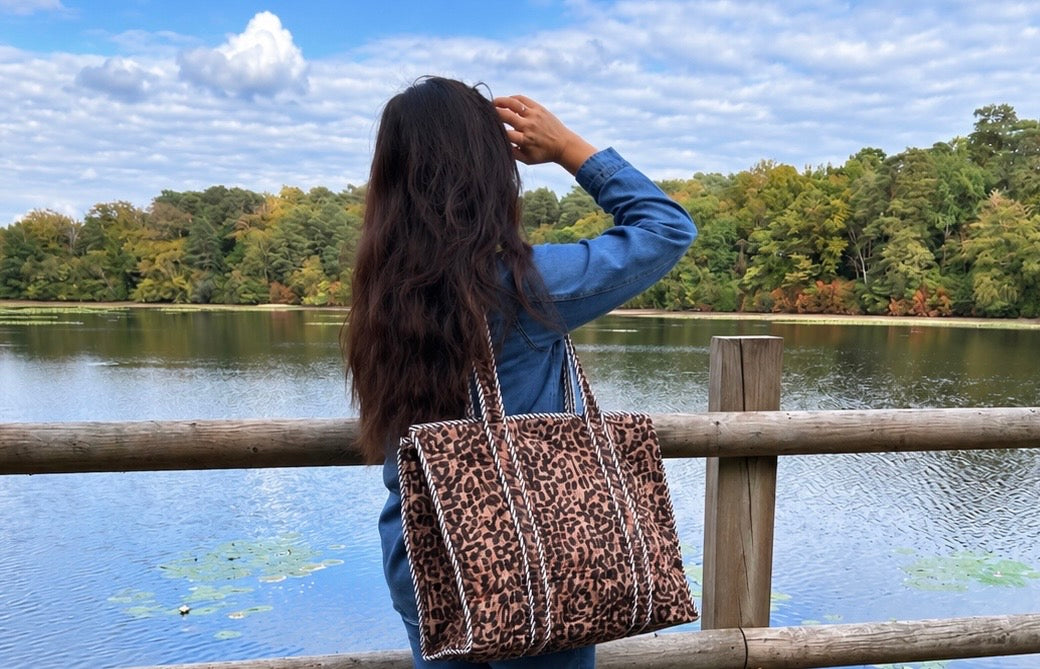 Leopard Quilted Tote Bag