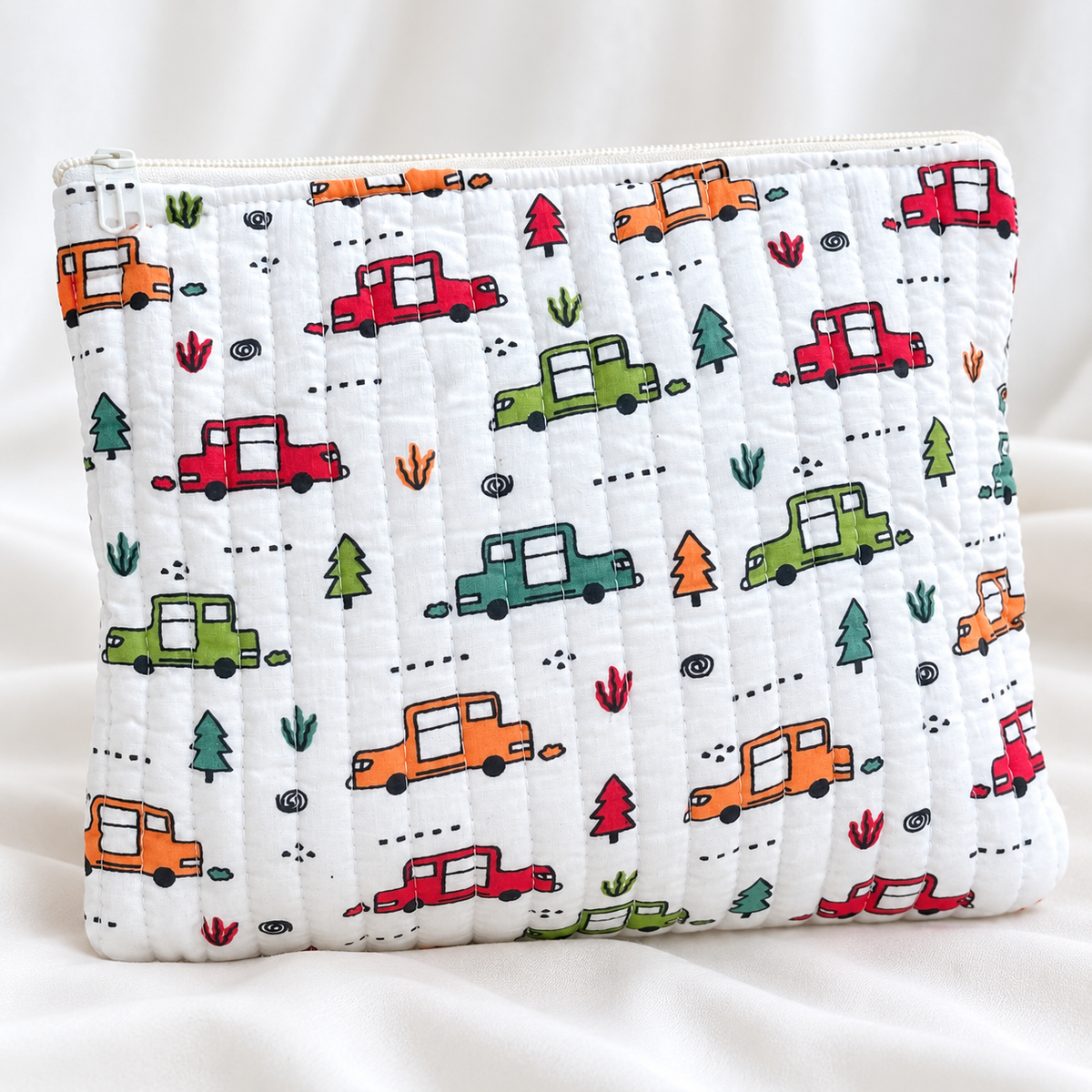 Kids Quilted Wash Bag – Trucks