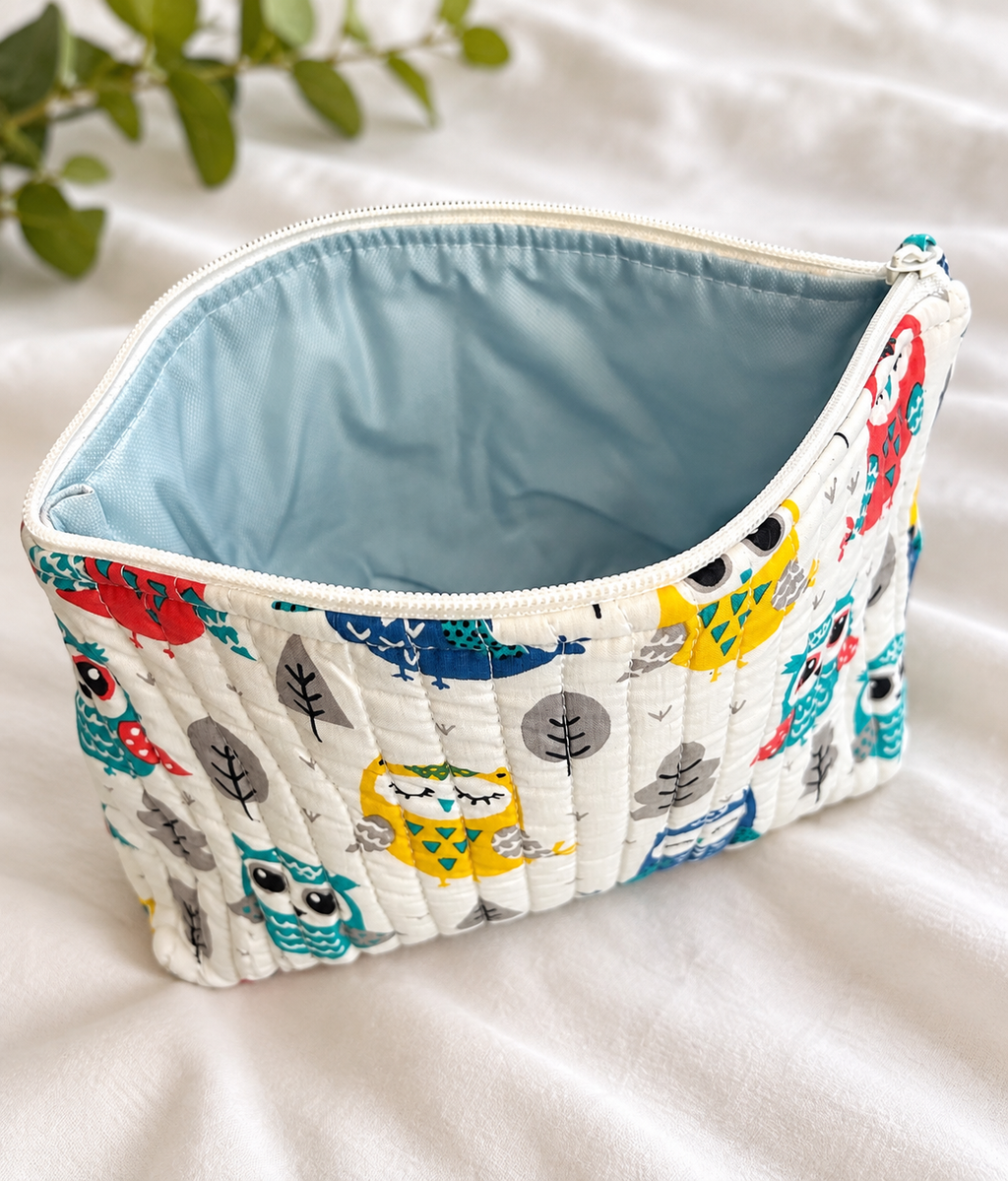 Freyloom Kids Quilted Wash Bag - Childrens Handmade Travel Toiletry Pouch