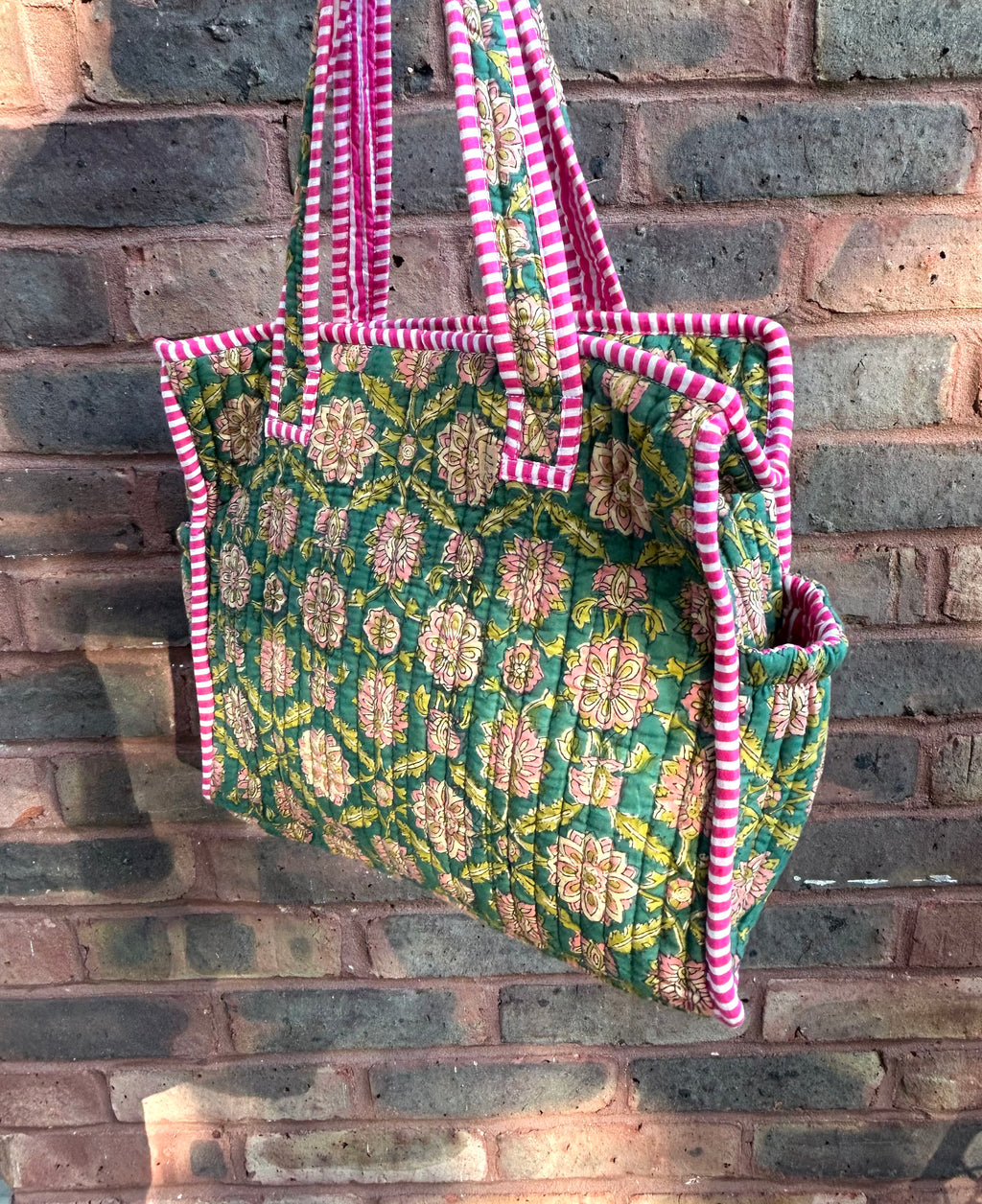Teal Bloom Floral Mini Tote Bag