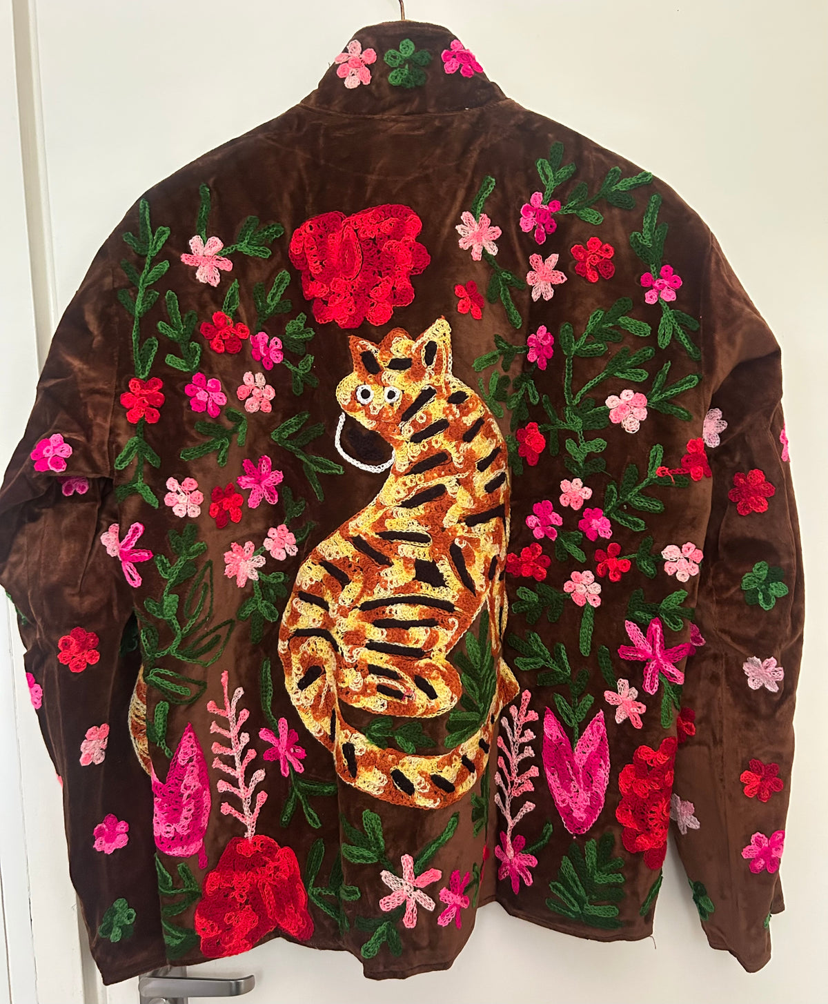 Tiger Garden Embroidered Velvet Jacket
