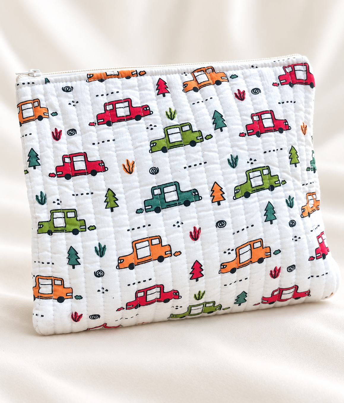 Kids Quilted Wash Bag – Trucks