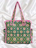 Teal Bloom Floral Mini Tote Bag
